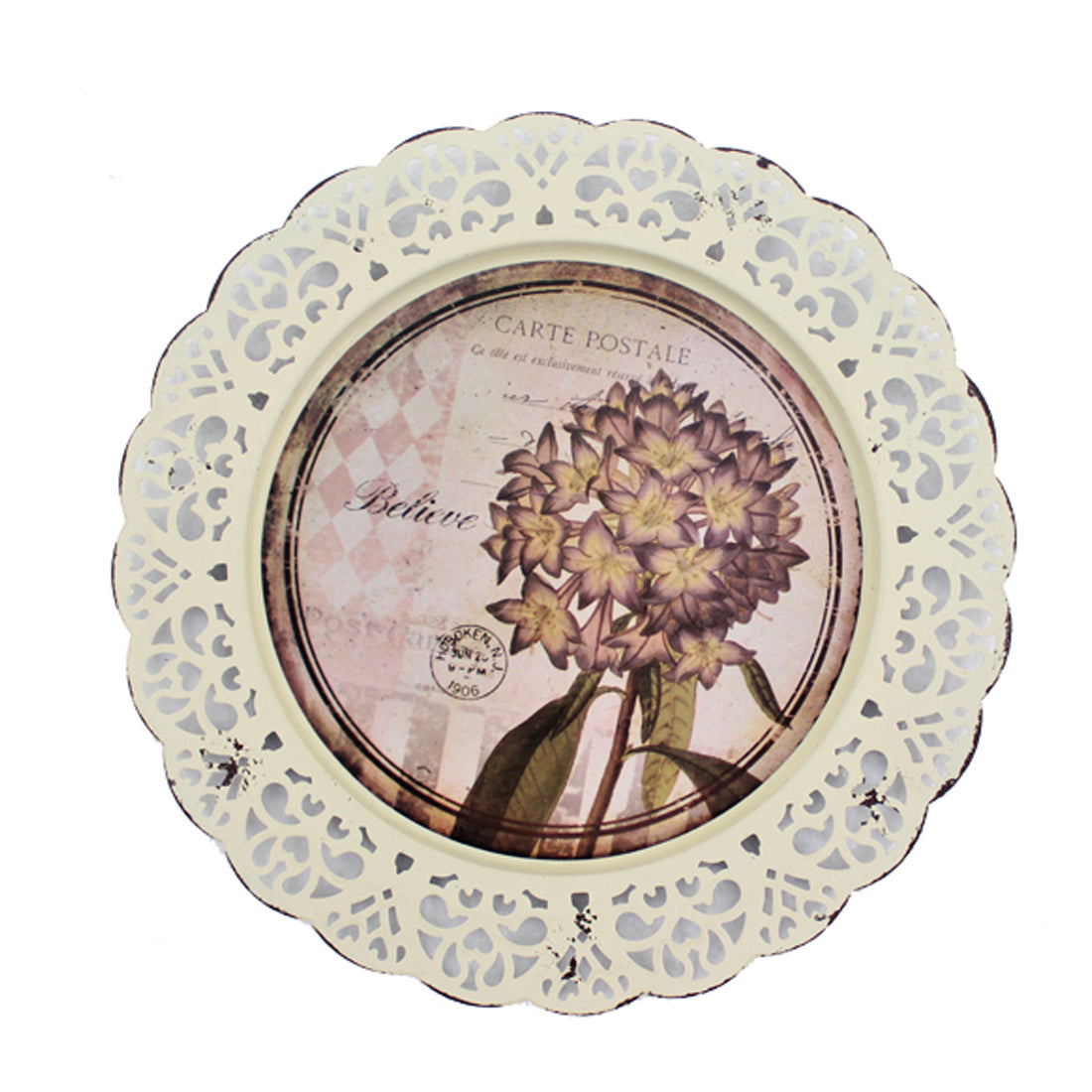 4 Piece Plate Design Wall Decor With Nature Inspired Theme Multicolor