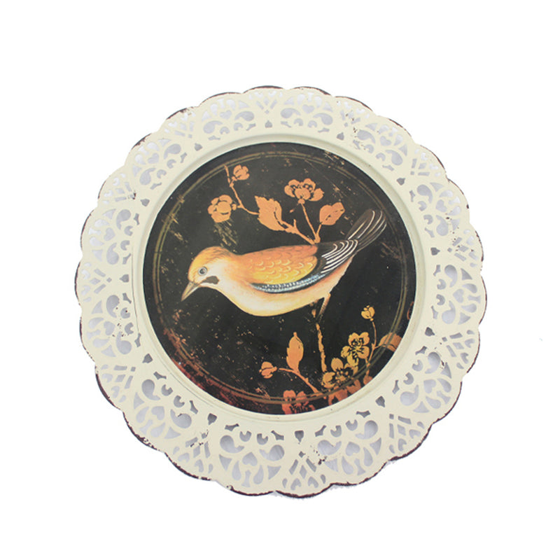 4 Piece Transitional Plate Design Wall Decor With Nature Theme Multicolor-zoom-