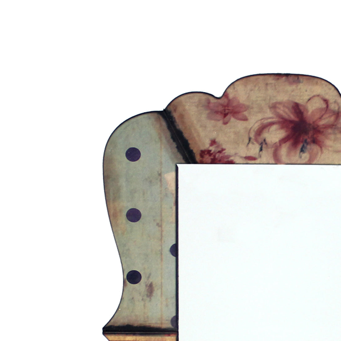 Scalloped Design Mirror Wall Decor With Handcrafted Pattern Multicolor