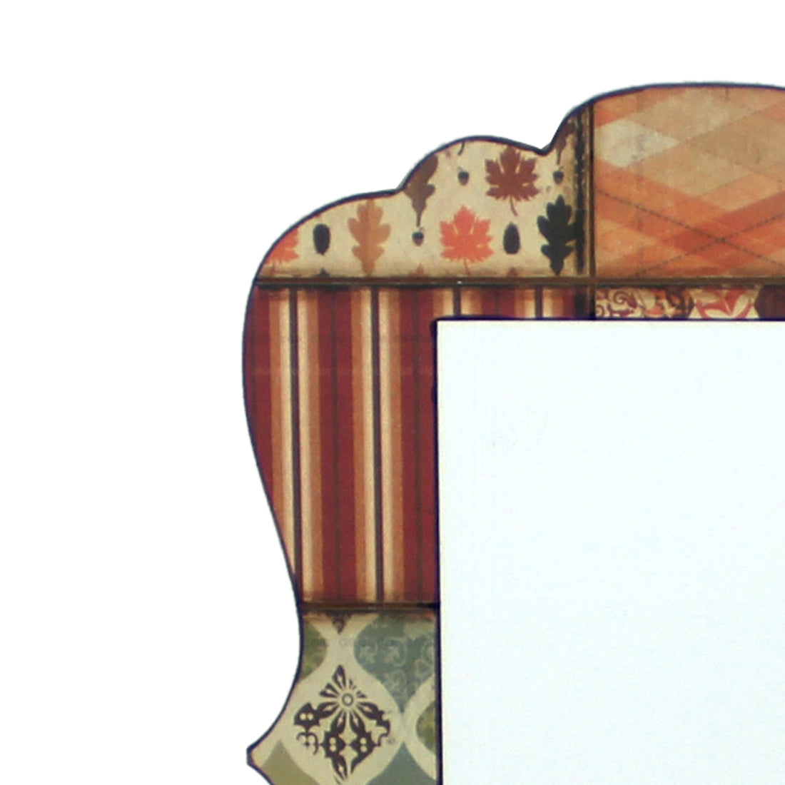 Contemporary Mirror Wall Decor With Scalloped Design Frame Multicolor