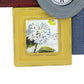 7 Piece Wall Decor With Oval Shape Clock At Centre Multicolor
