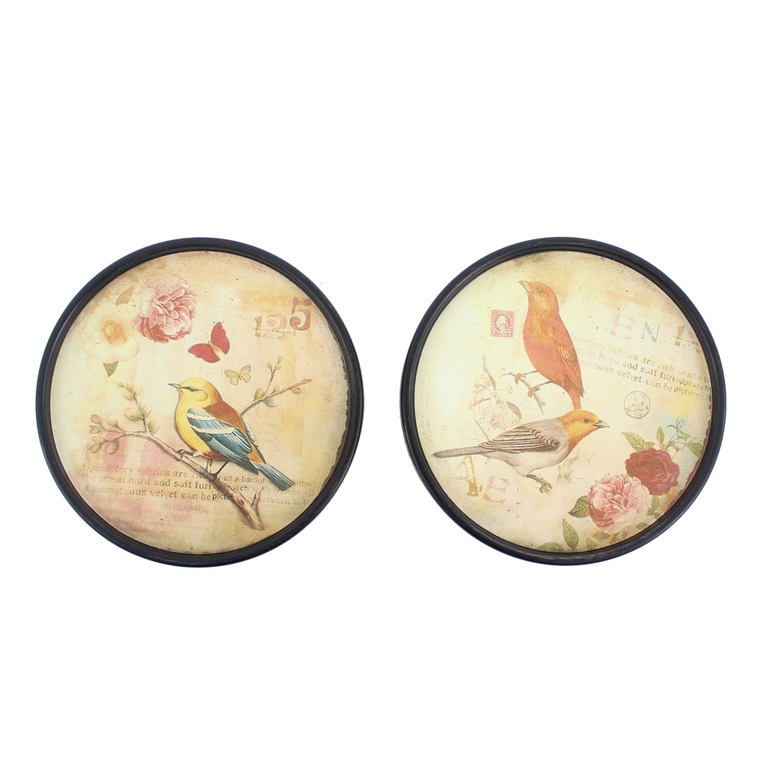 Plate Design Round Wall Decor With Floral And Scripted Pattern Multicolor