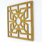 Mirrored Wall Decor With Wooden Floral Overlay On Top Gold And Silver