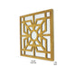 Mirrored Wall Decor With Wooden Floral Overlay On Top Gold And Silver