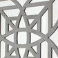 23 X 23 Mirrored Wall Decor With Geometric Wood Cut Out Gray