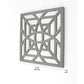 23 X 23 Mirrored Wall Decor With Geometric Wood Cut Out Gray