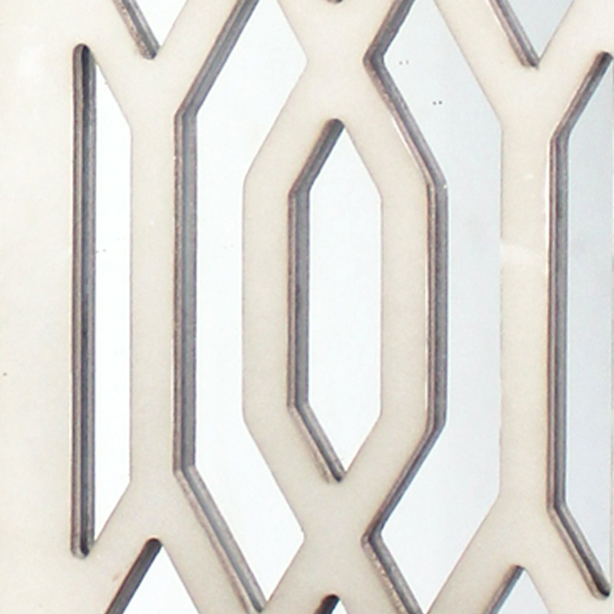 17 Inch Mirrored Wall Art Candle Holder Sconce Lattice Design White-zoom-3