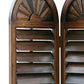 Wooden 3 Panel Room Divider with Slatted Shutter Design, Brown