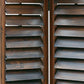Wooden 3 Panel Room Divider with Slatted Shutter Design, Brown