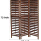 Wooden 3 Panel Room Divider with Slatted Design, Brown