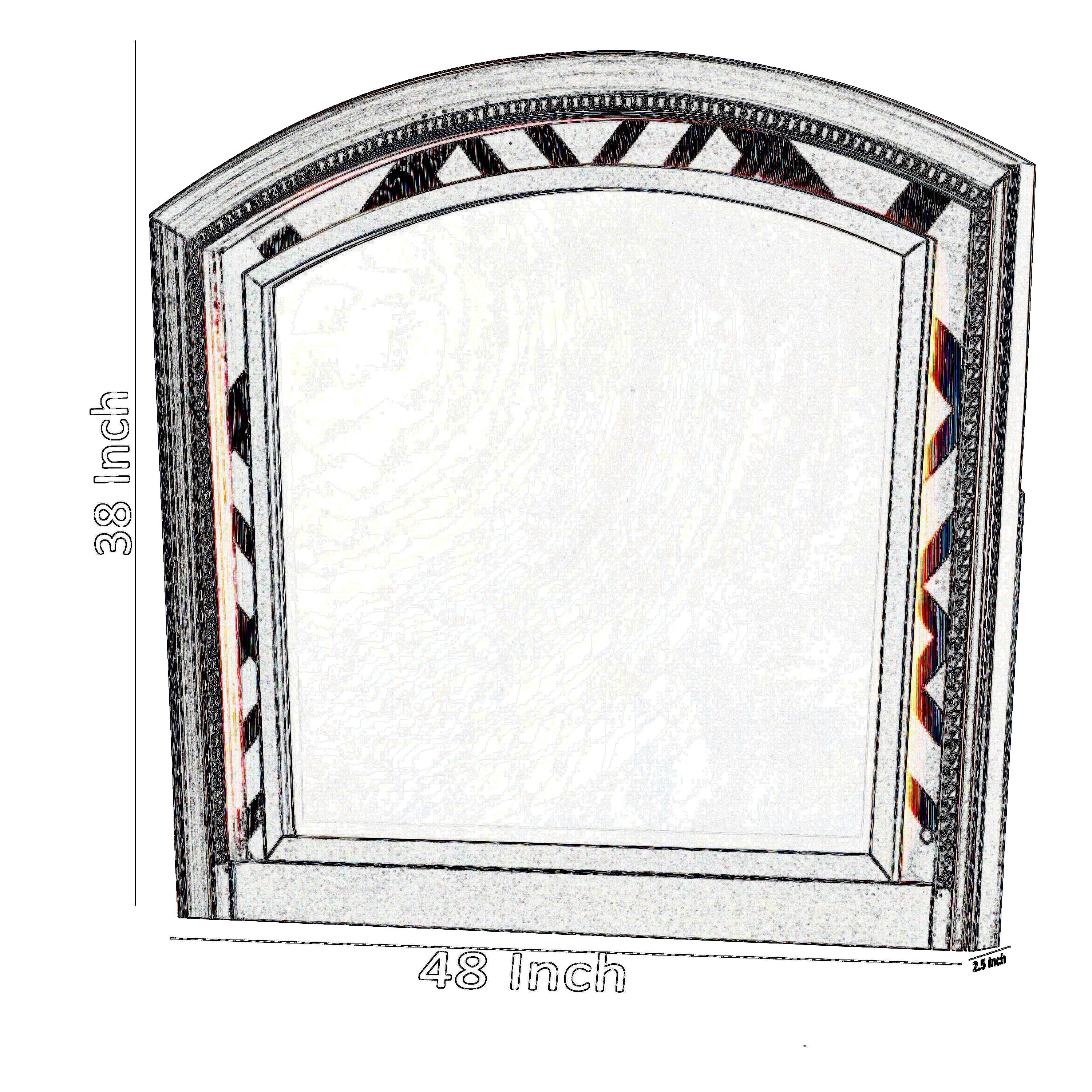 Transitional Wooden Arch Top Mirror With Molded Details Champagne Gold-zoom-5