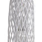 Lattice Design Bamboo Lantern With Glass Candle Holder Large White