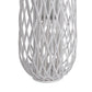 Lattice Design Bamboo Lantern With Glass Candle Holder Large White