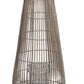 Bellied Shape Bamboo Lantern With Open Cage Design And Rope Handle Gray