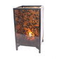 Cuboidal Metal And Glass Filigree Candleholder Black And Clear