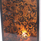 Cuboidal Metal And Glass Filigree Candleholder Black And Clear