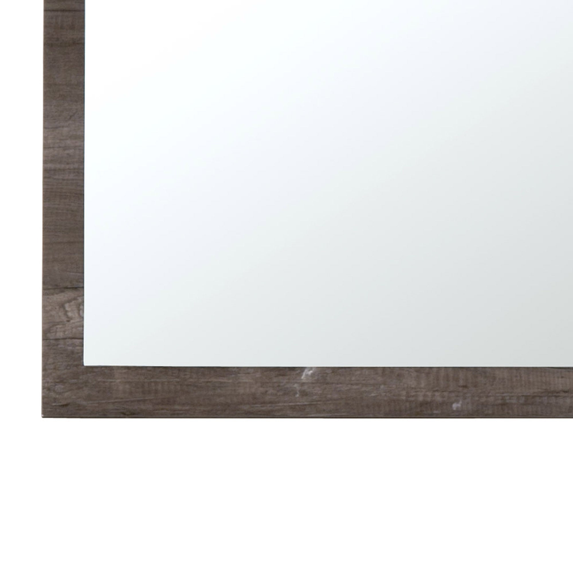 U Shaped Grained Wood Encased Wall Mirror Brown And Silver-zoom-3