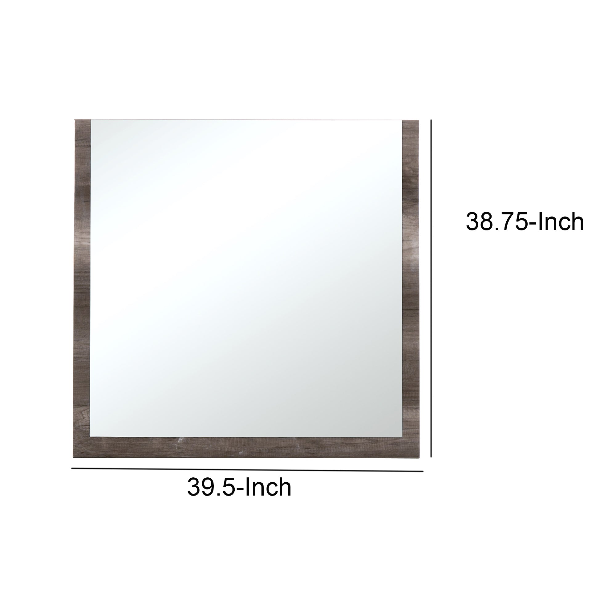 U Shaped Grained Wood Encased Wall Mirror Brown And Silver-zoom-5