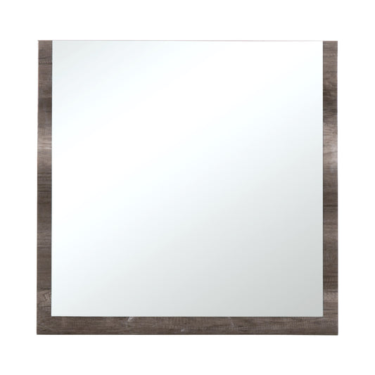 U Shaped Grained Wood Encased Wall Mirror Brown And Silver