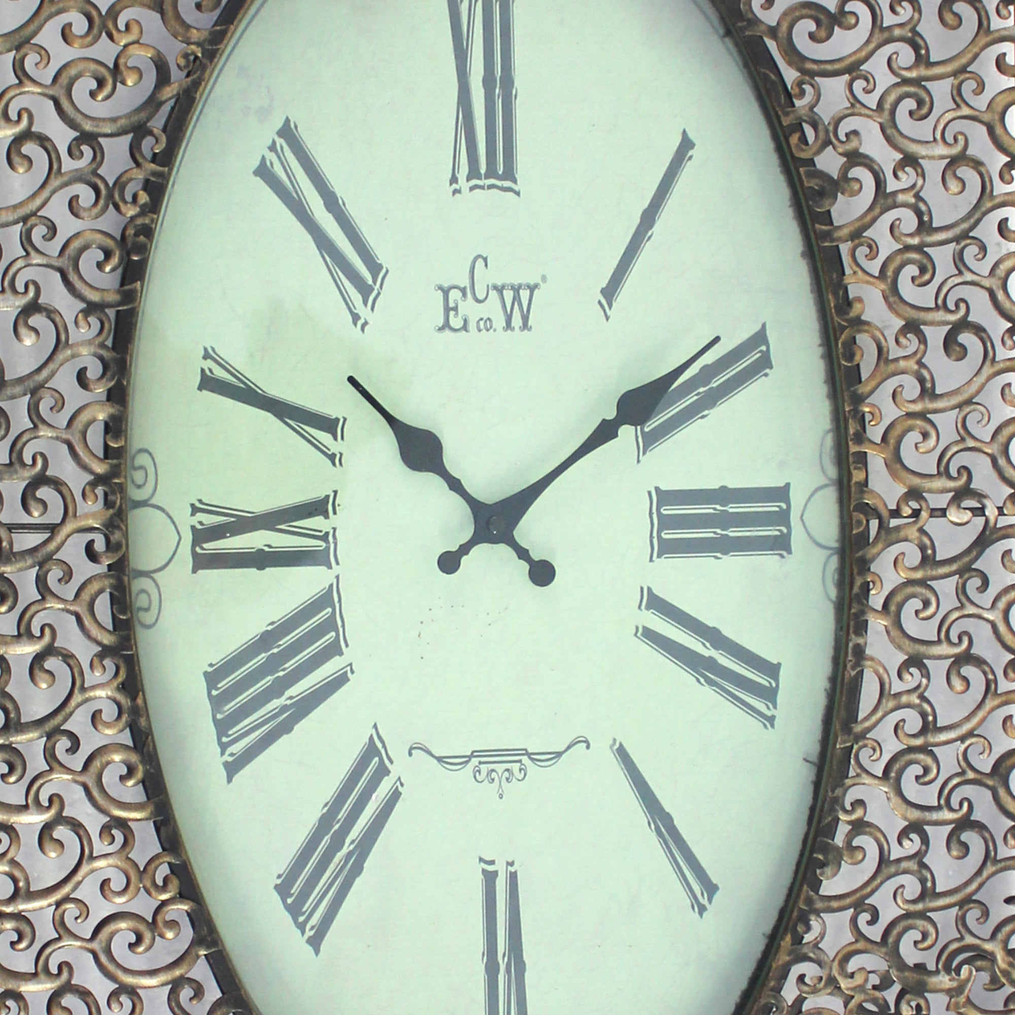 Wall Clock With Scalloped Wooden Top And Bottom Brown-zoom-4