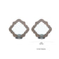 Wooden Candle Holders With Mirror And Quatrefoil Pattern Set Of 2 Brown
