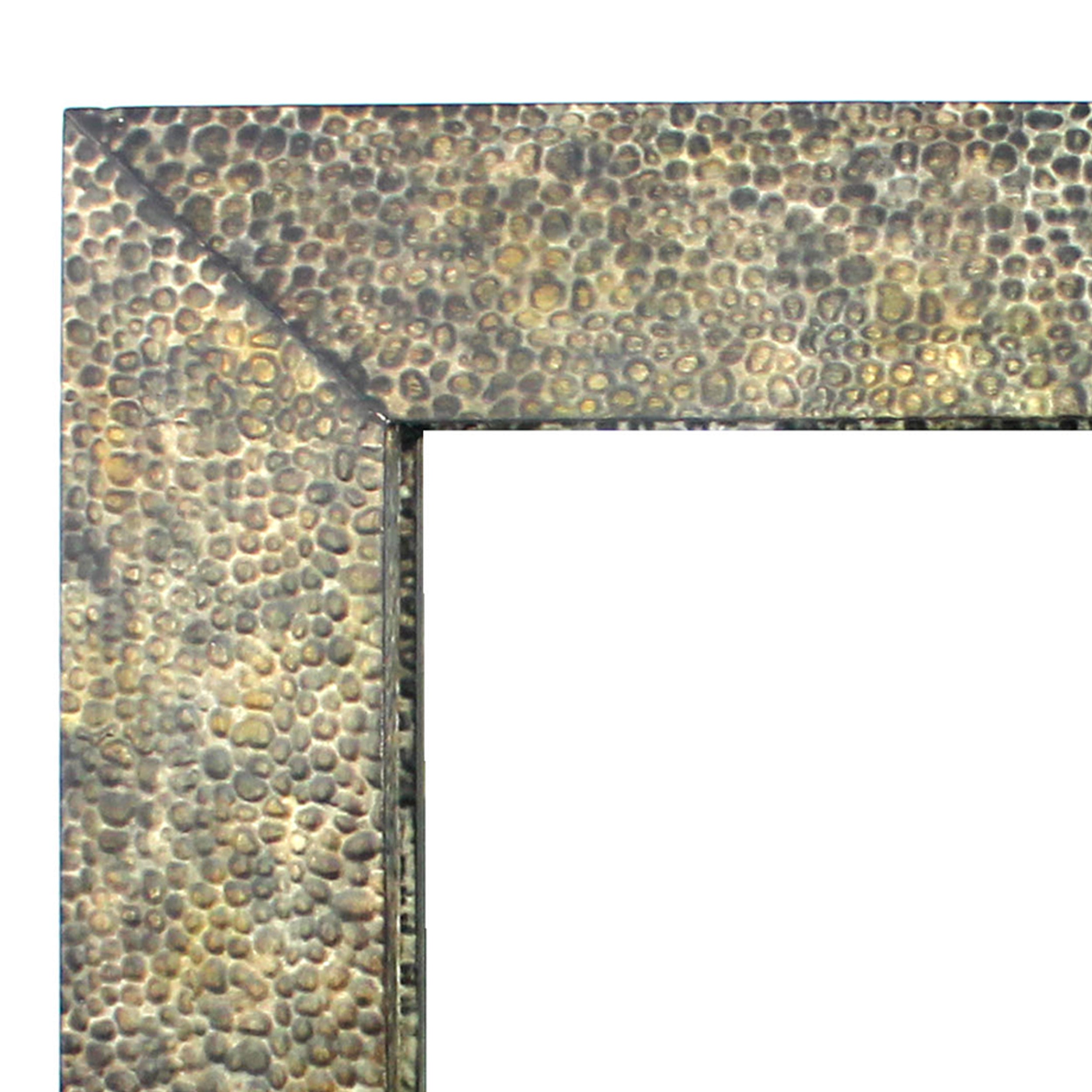 Rectangular Wall Mirror With Gravel Mosaic Border Brown
