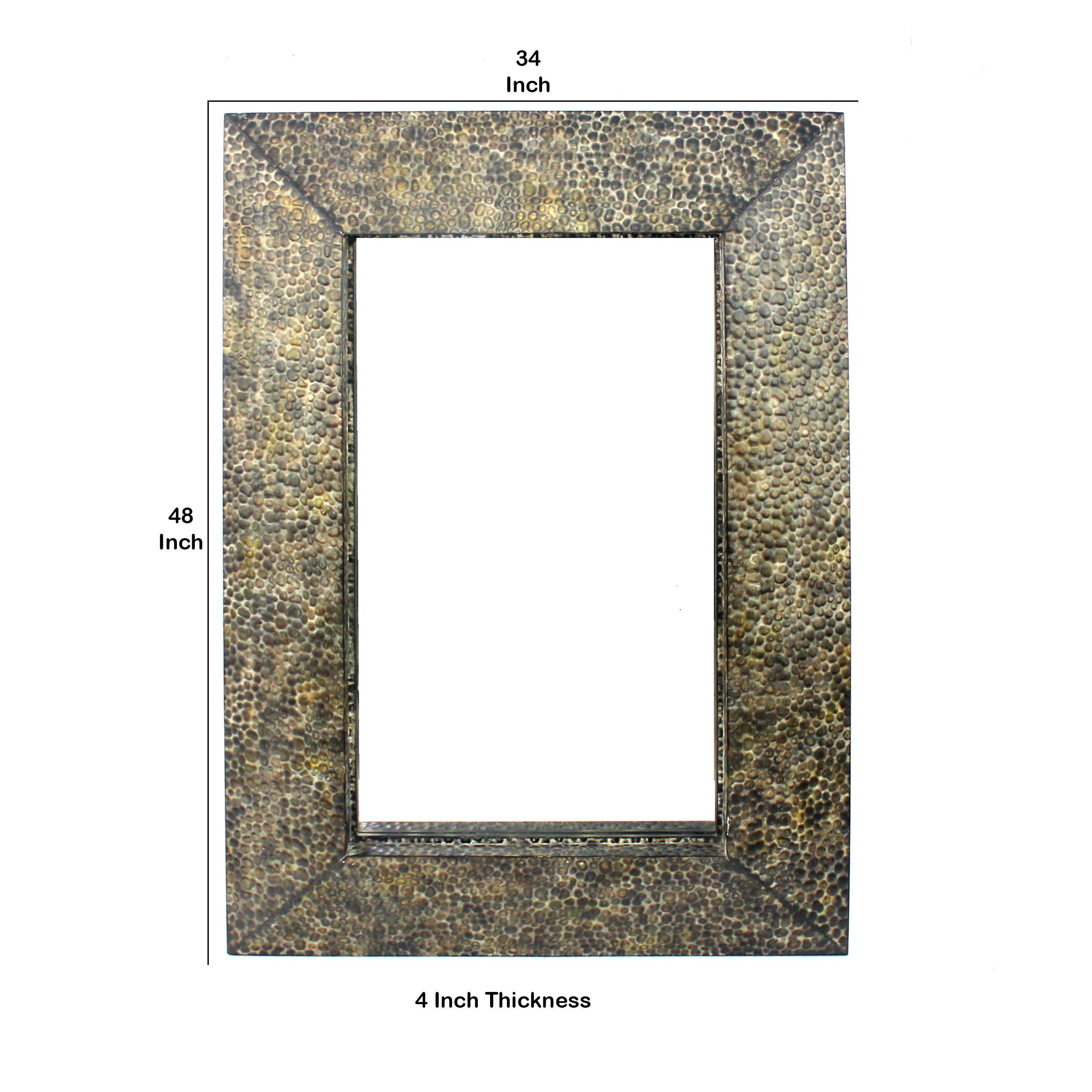Rectangular Wall Mirror With Gravel Mosaic Border Brown-zoom-5