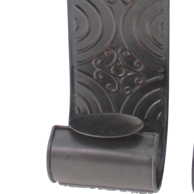Metal Sconce Candle Holder With Embossed Intricate Carvings Bronze-zoom-