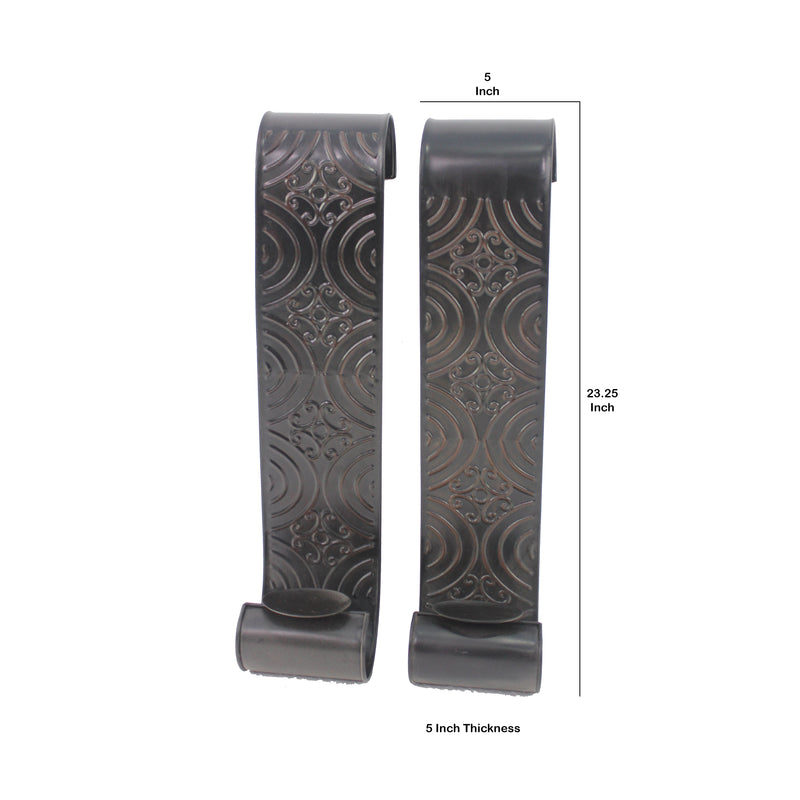 Metal Sconce Candle Holder With Embossed Intricate Carvings Bronze-zoom-