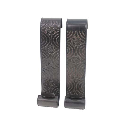 Metal Sconce Candle Holder With Embossed Intricate Carvings Bronze