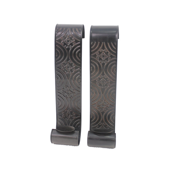 Metal Sconce Candle Holder With Embossed Intricate Carvings Bronze