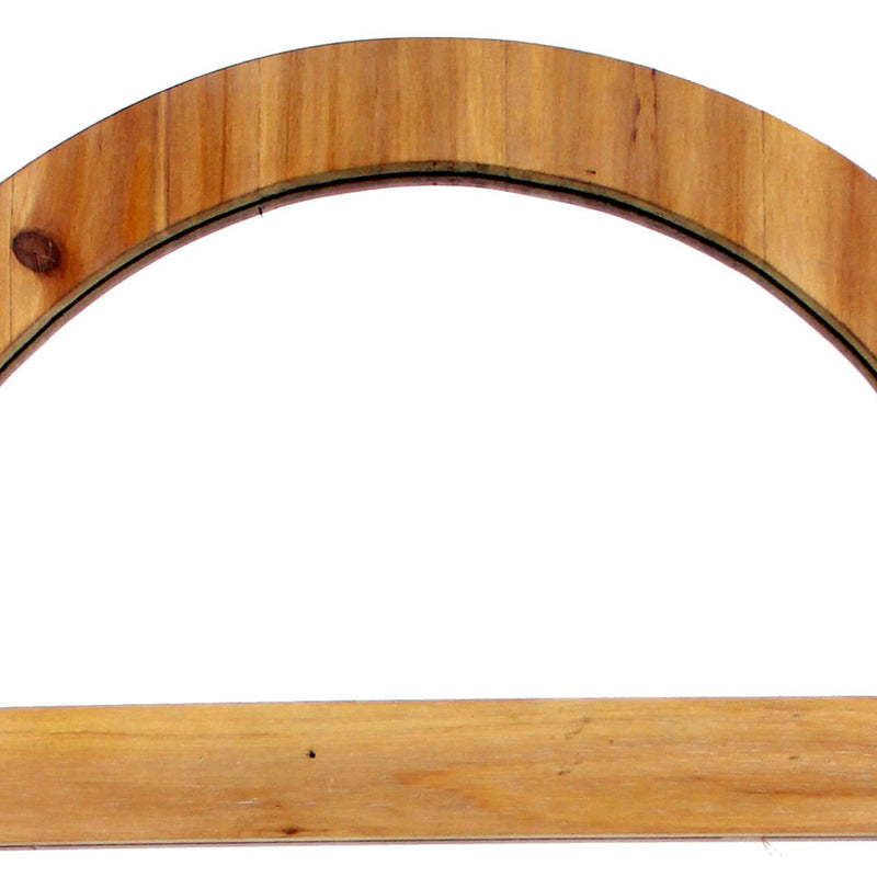 Farmhouse Style Rectangular Wooden Wall Mirror With Arched Top Brown-zoom-