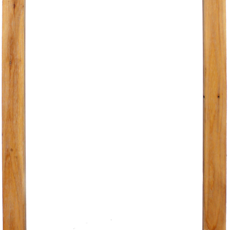 Farmhouse Style Rectangular Wooden Wall Mirror With Arched Top Brown-zoom-