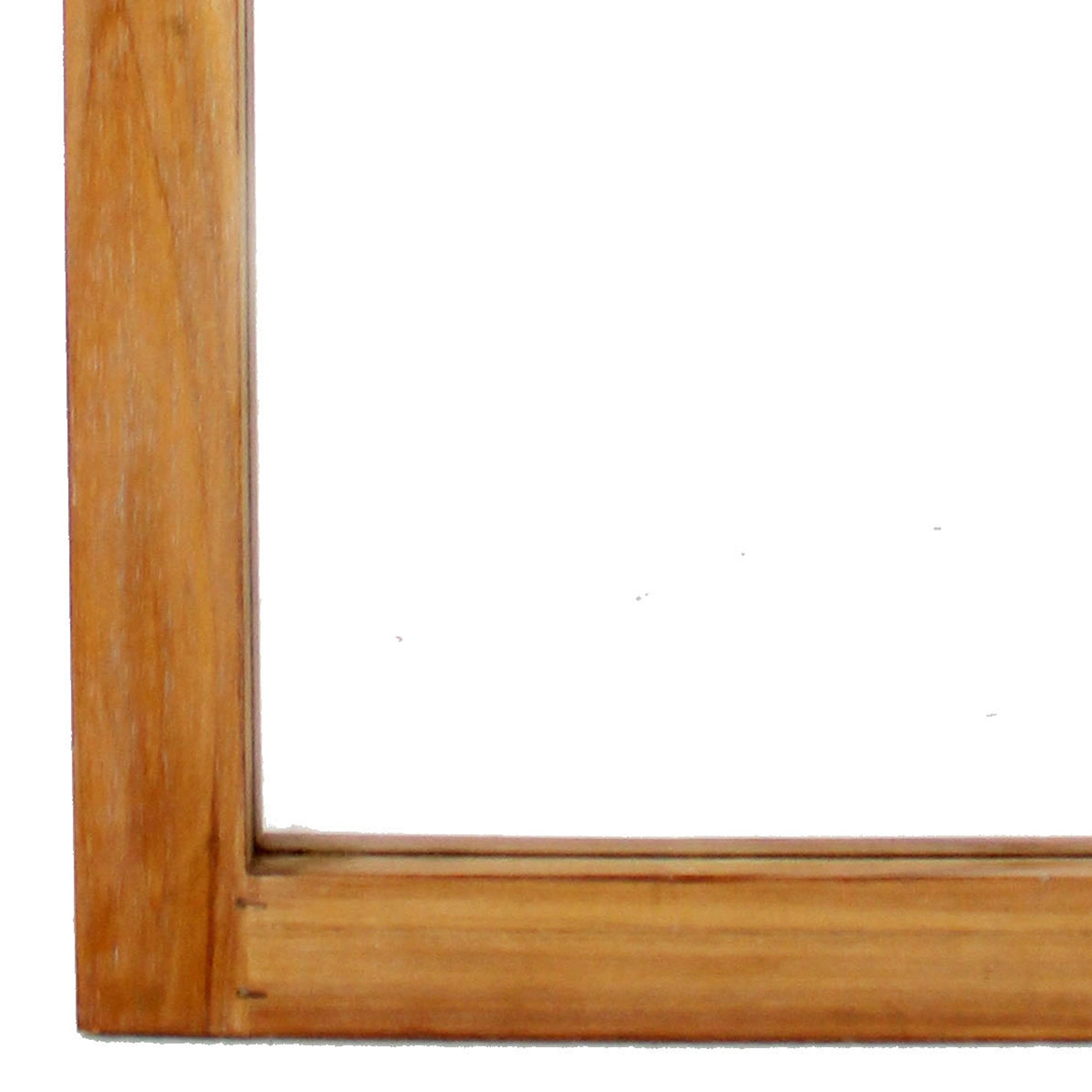 Farmhouse Style Rectangular Wooden Wall Mirror With Arched Top Brown-zoom-4