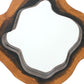 Wooden Wall Mirror With Grotto Diamond Shape Brown