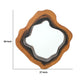 Wooden Wall Mirror With Grotto Diamond Shape Brown