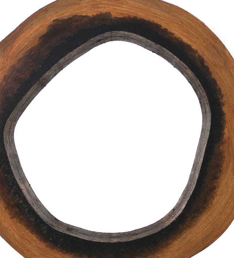 Wooden Wall Mirror With Grotto Circular Shape Brown-zoom-
