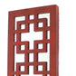 Lattice Design Wooden Frame Candle Holder With Mirror Insert Red