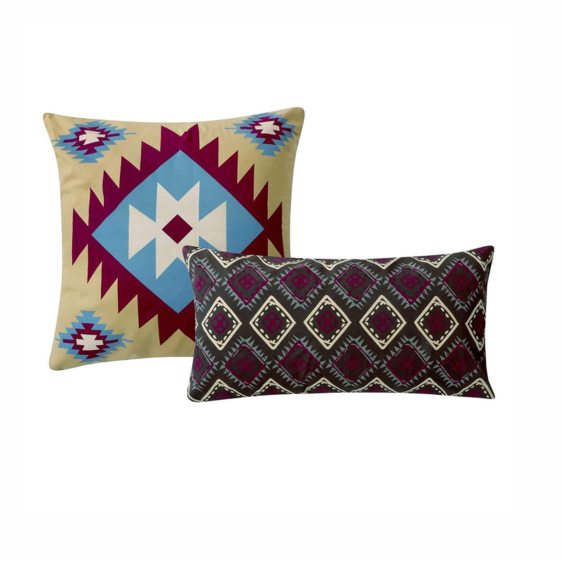 Tribal Print Twin Quilt Set With Decorative Pillows Multicolor-zoom-