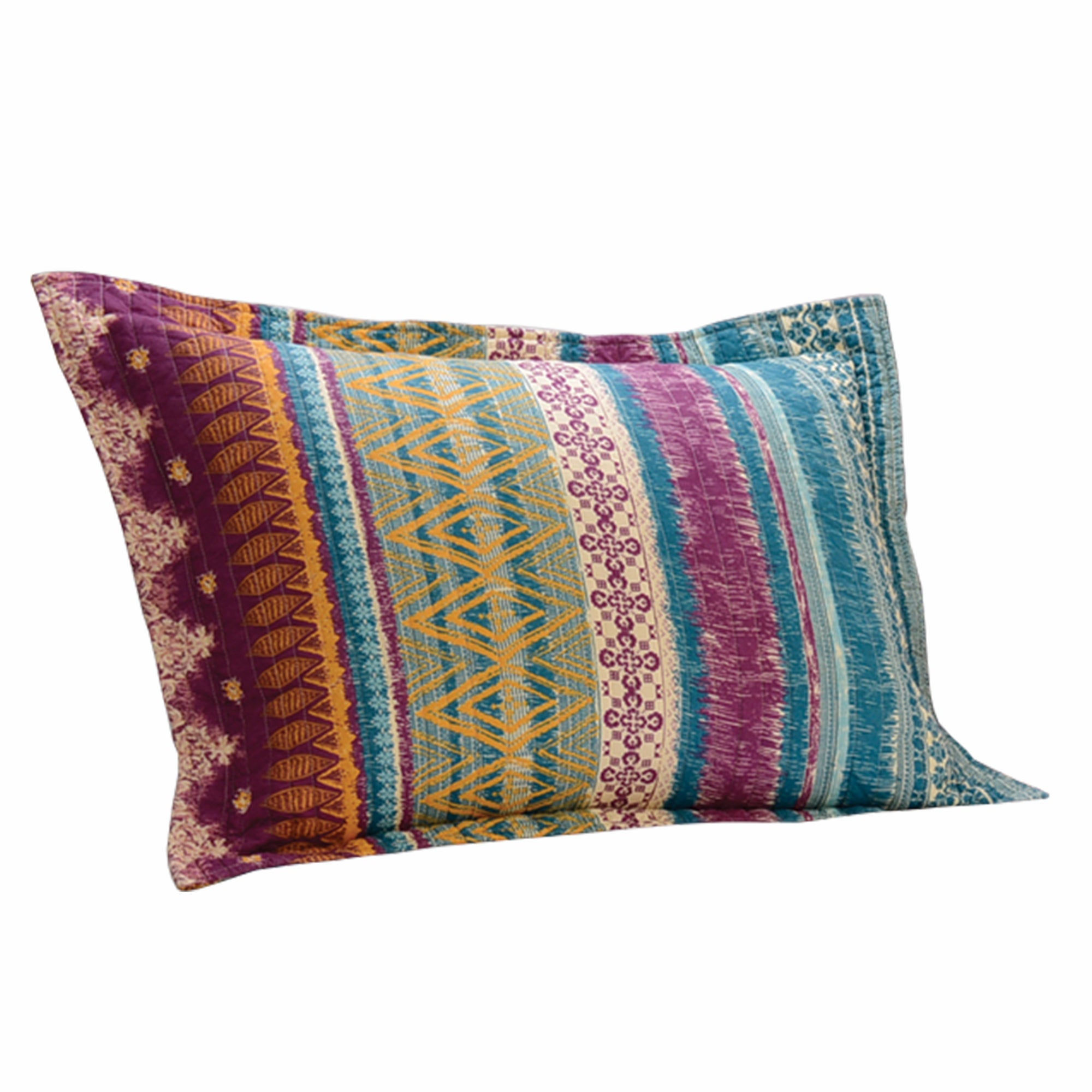 Tribal Print Full Quilt Set With Decorative Pillows Multicolor-zoom-2