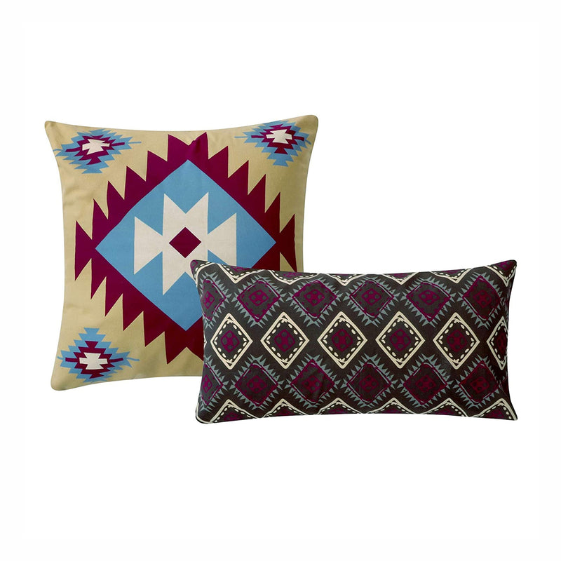 Tribal Print King Quilt Set With Decorative Pillows Multicolor-zoom-