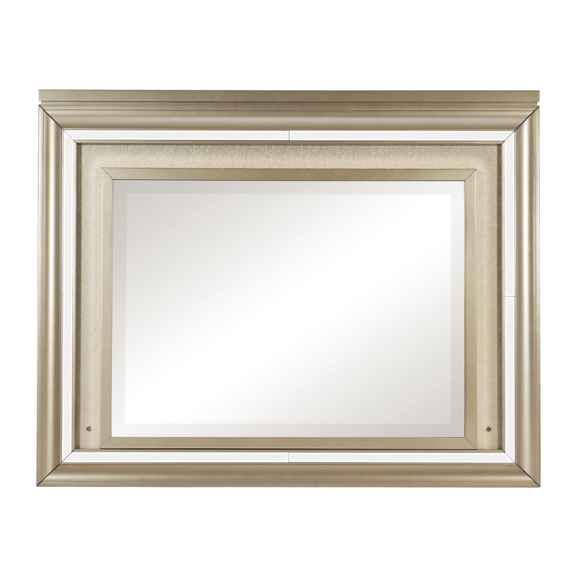 Wooden Frame Mirror With Led Light Champagne Gold And Silver-zoom-2