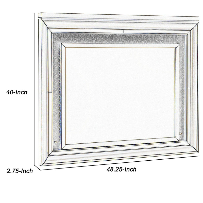 Wooden Frame Mirror With Led Light Champagne Gold And Silver-zoom-