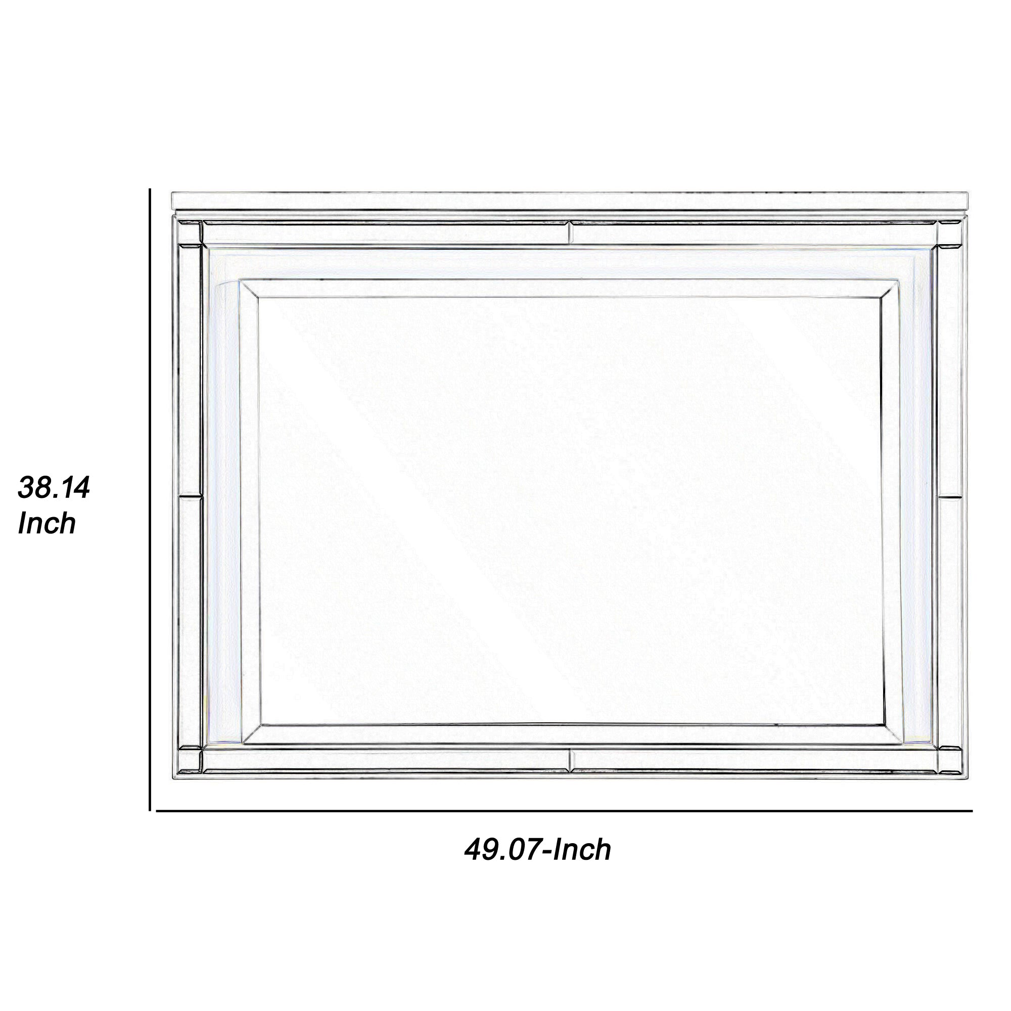 Contemporary Style Beveled Edge Mirror With Led Light White And Silver-zoom-4