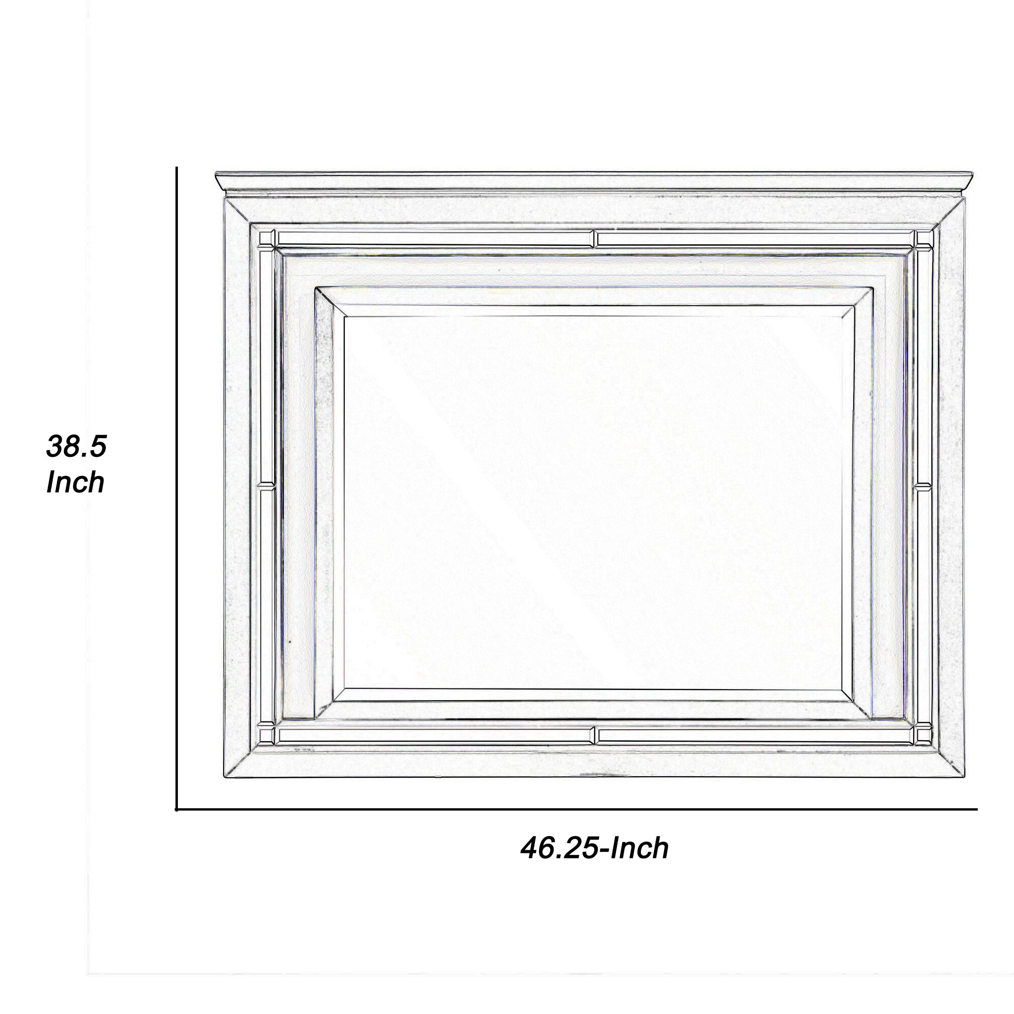 Contemporary Style Beveled Edge Mirror With Led Light Silver-zoom-4