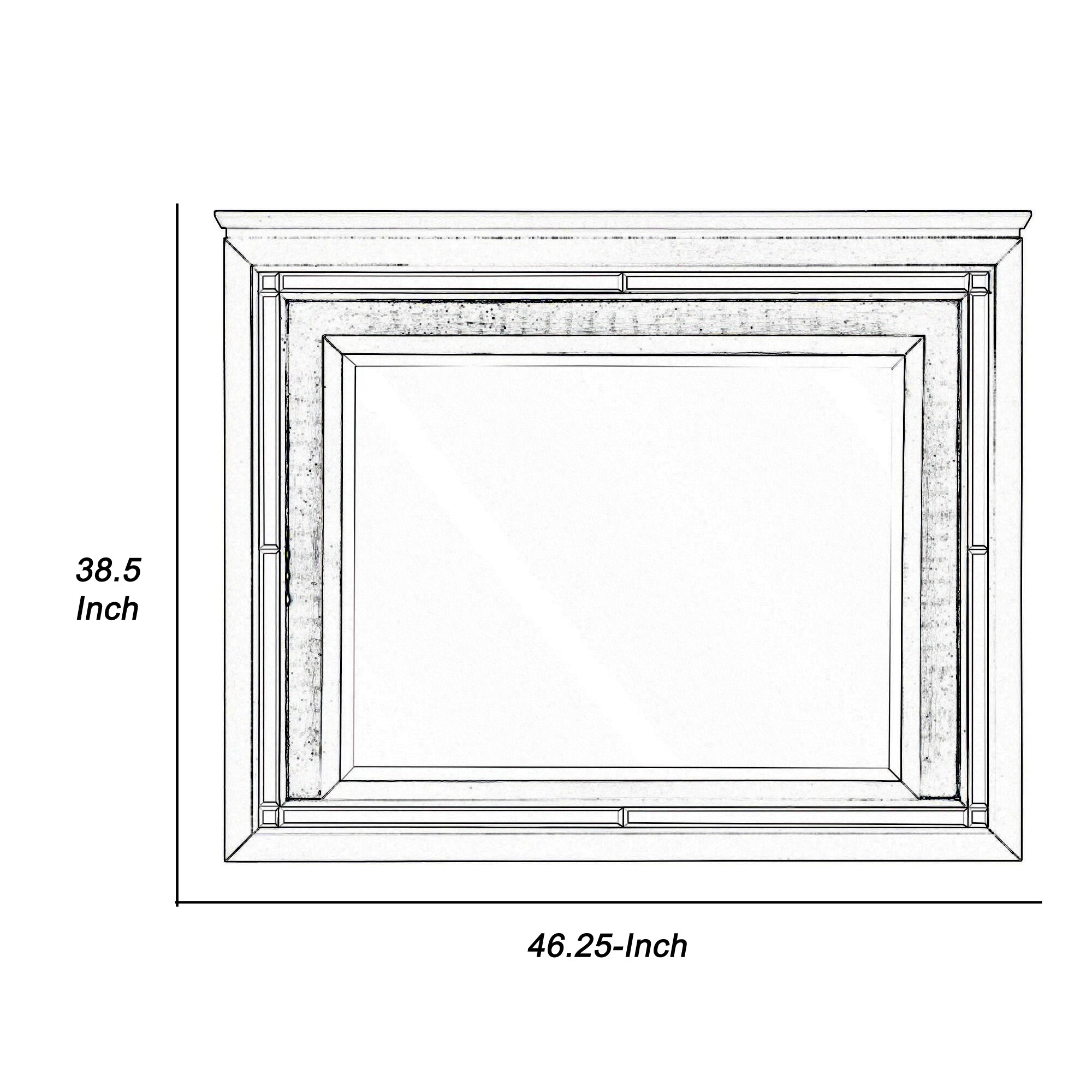 Contemporary Style Beveled Edge Mirror With Led Light Black And Silver-zoom-4