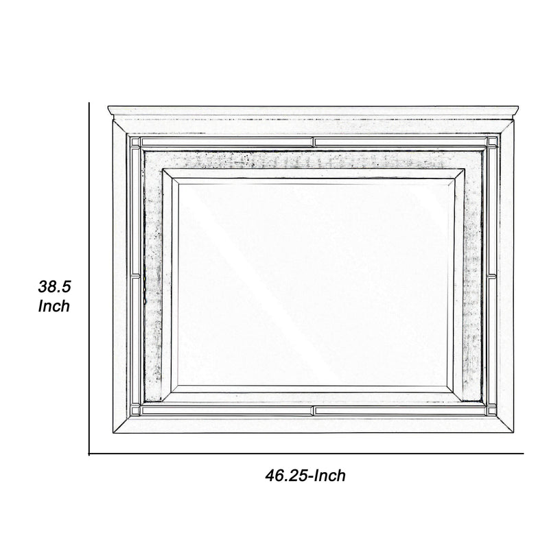 Contemporary Style Beveled Edge Mirror With Led Light Black And Silver-zoom-