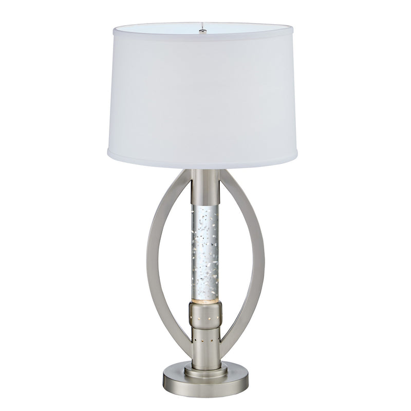 Circular Shade Table Lamp with 1 Water Dance Lights and Round Base Silver-zoom-