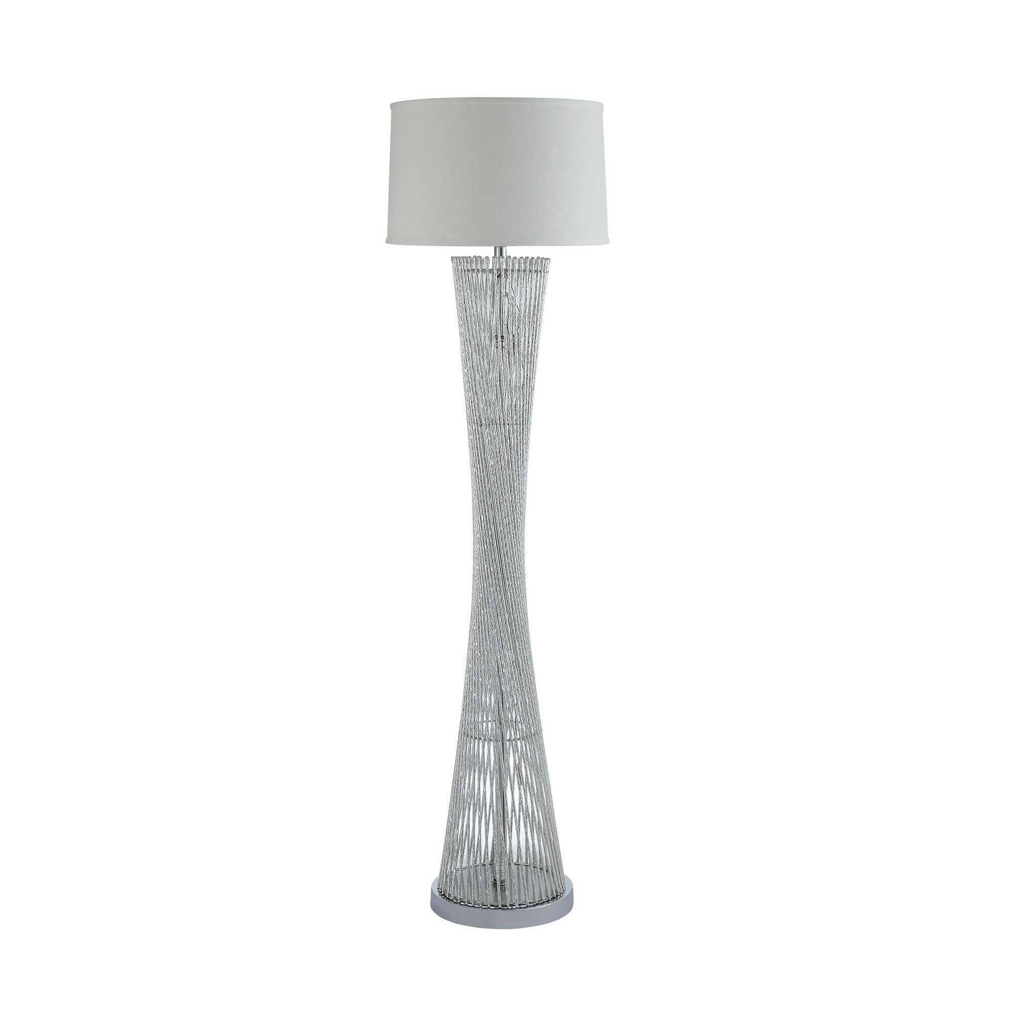 Hourglass Floor Lamp With Filament Styled Rods Structure Silver-zoom-1