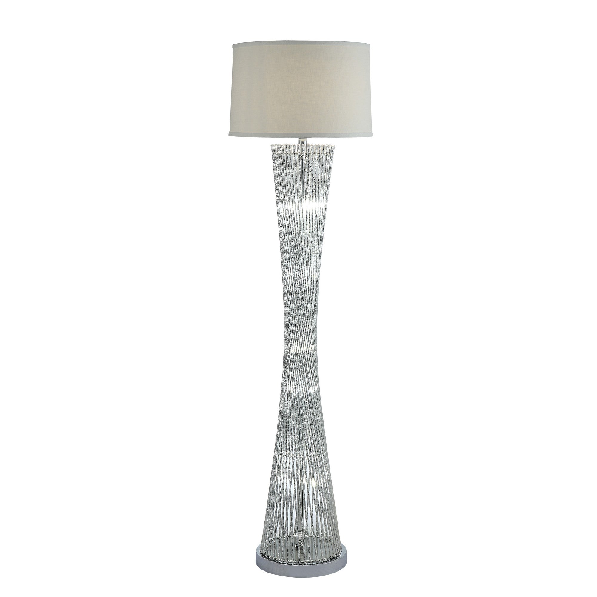 Hourglass Floor Lamp With Filament Styled Rods Structure Silver-zoom-2